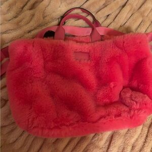 DKNY Pink Fur Tote Bag